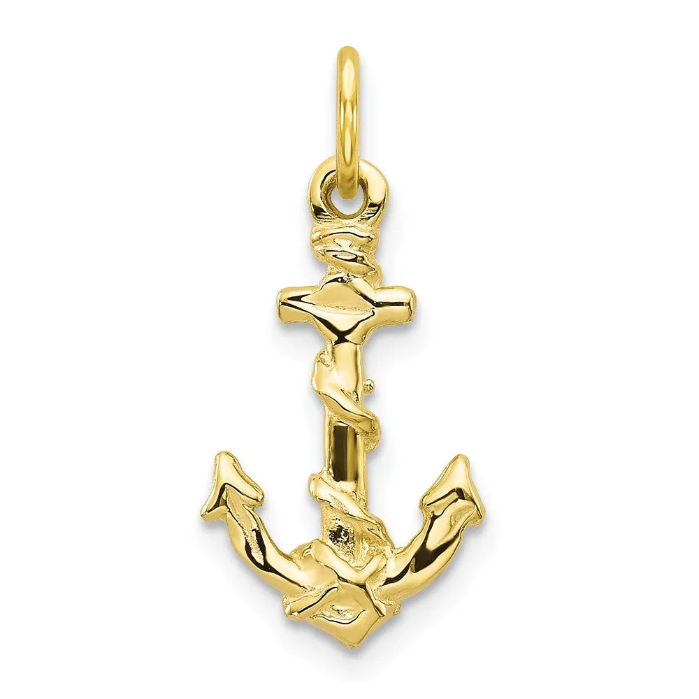 10k Anchor Pendant