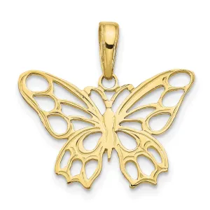 10K Butterfly Cut-out Pendant