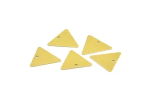 14mm Brass Triangle, 100 Raw Brass Triangle Pendants with 1 Hole, Charms  (12x14mm)  A0015