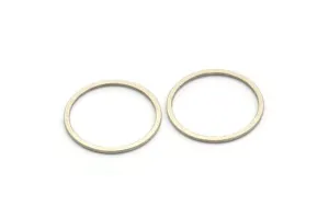 23mm Circle Connector, 12 Antique Silver Plated Brass Circle Connectors (23x1.2x0.80mm) A3956