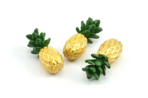 Alloy Pineapple Pendant - 5 Zinc Alloy Pineapple with 1 Loop, Pendants, Earrings, Findings (21x9mm) BS 2026