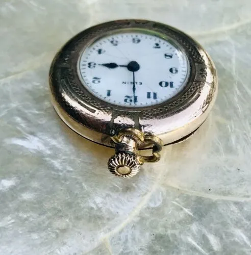 Antique 14k Gold Filled ELGIN Pocket Watch Running