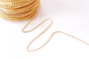 Cable Chain | 18K Gold Plated over Brass | Pay per Foot Wholesale B302