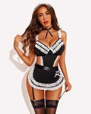 French Maid Outfit Lace Teddy