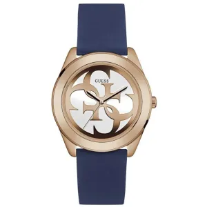 Guess Twist White Dial Blue Silicone Strap Ladies Watch W0911L6