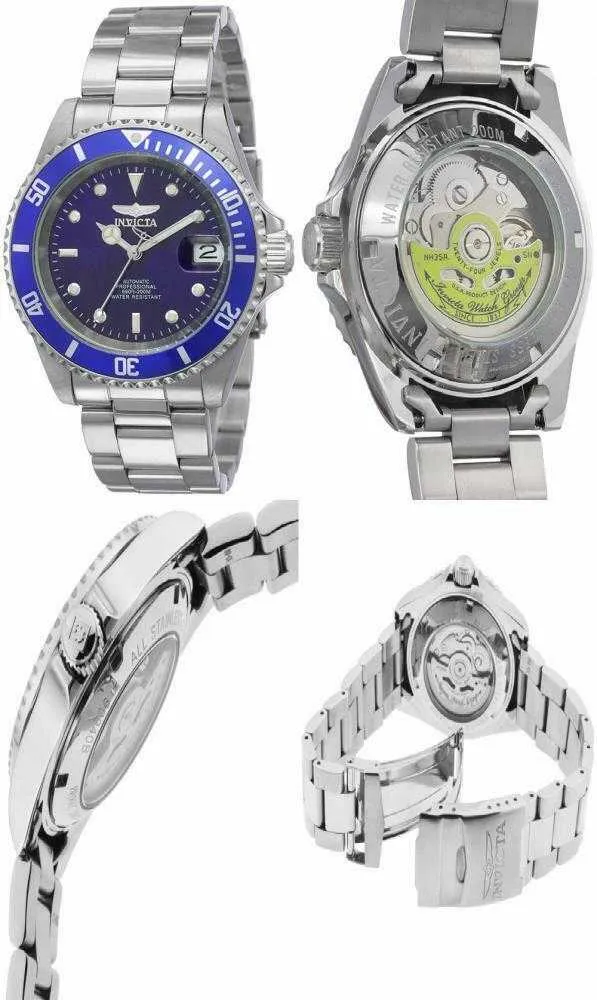 Invicta Pro Diver Stainless Steel Blue Dial Automatic Mens Watch....40mm