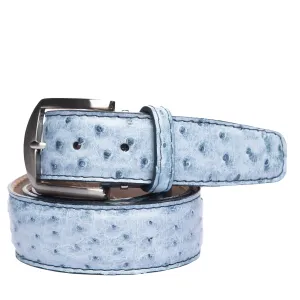 LEN Belt Genuine Ostrich Antique Blue Jean STK