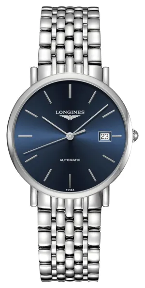 Longines Elegant Automatic Stainless Steel Blue Dial Date Mens Watch L4.810.4.92.6