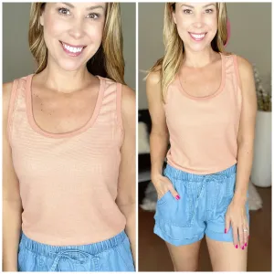 Peach Everyday Waffle Knit Tank