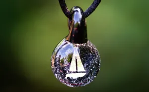 Sailboat Hologram Pendant with Infused Cremation Ash