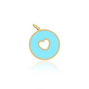 Turquoise Donut Heart Charm